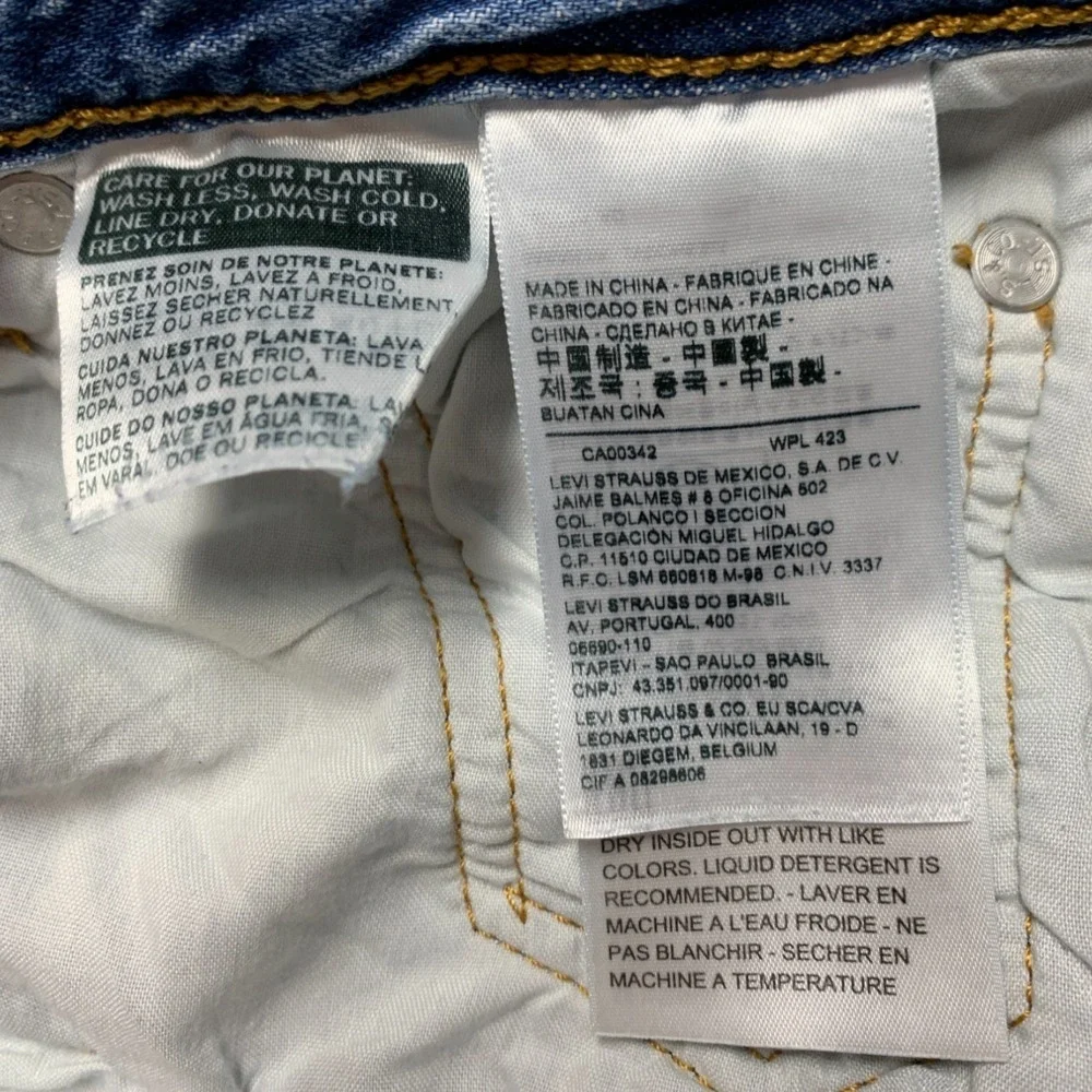 Levi's 501 90s Straight Leg Jeans Mens 27x30 Light Wash Distressed Button‎ Fly